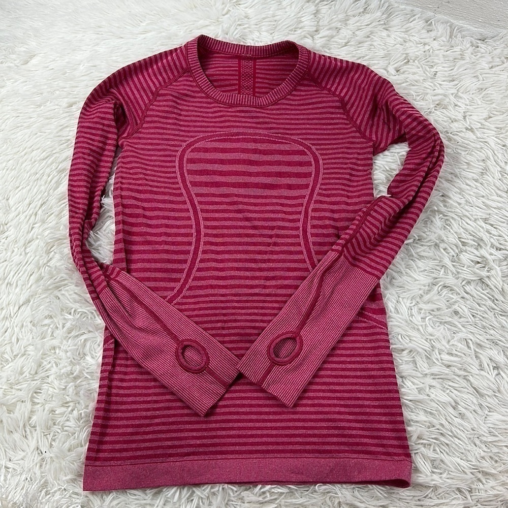 Lululemon Swiftly Tech Long Sleeve Crew Heathered Berry Rumble
